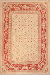 handmade Transitional Kafkaz Beige Red Hand Knotted RECTANGLE 100% WOOL area rug 8 x 9